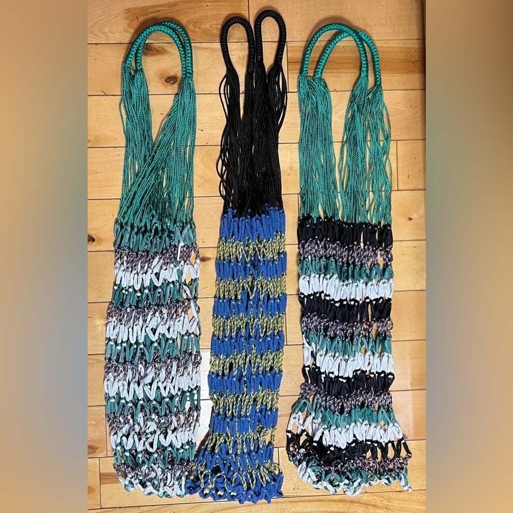 Set of three expandable mesh totes​​​​​
